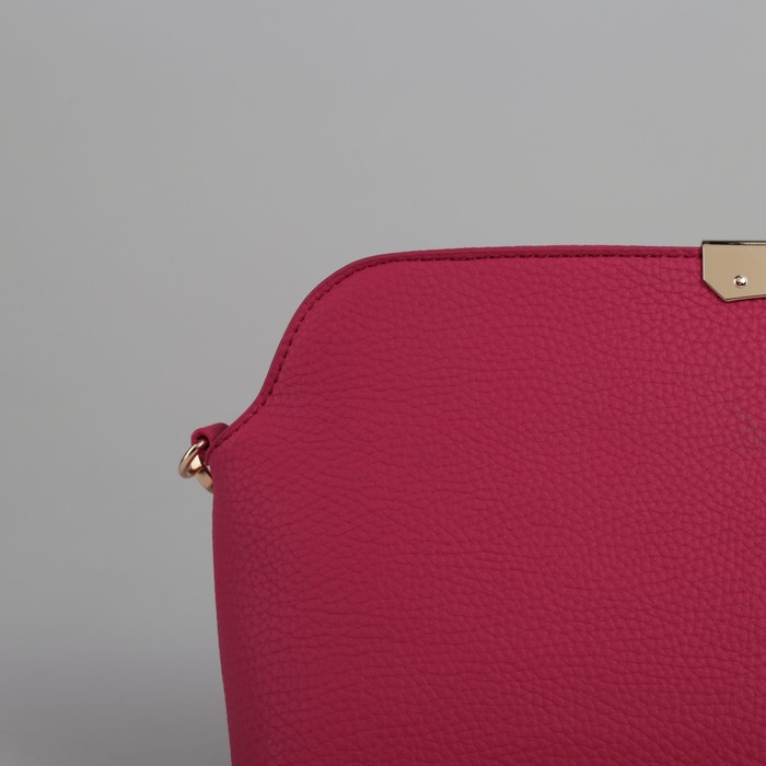 Сумка женская, 1 отдел, длинный и короткий ремень, малиновый