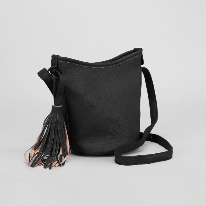 Сумка женская, 1 отдел, длинный ремень, чёрная