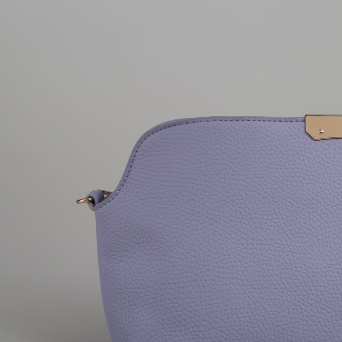 Сумка женская, 1 отдел, длинный и короткий ремень, сиреневая