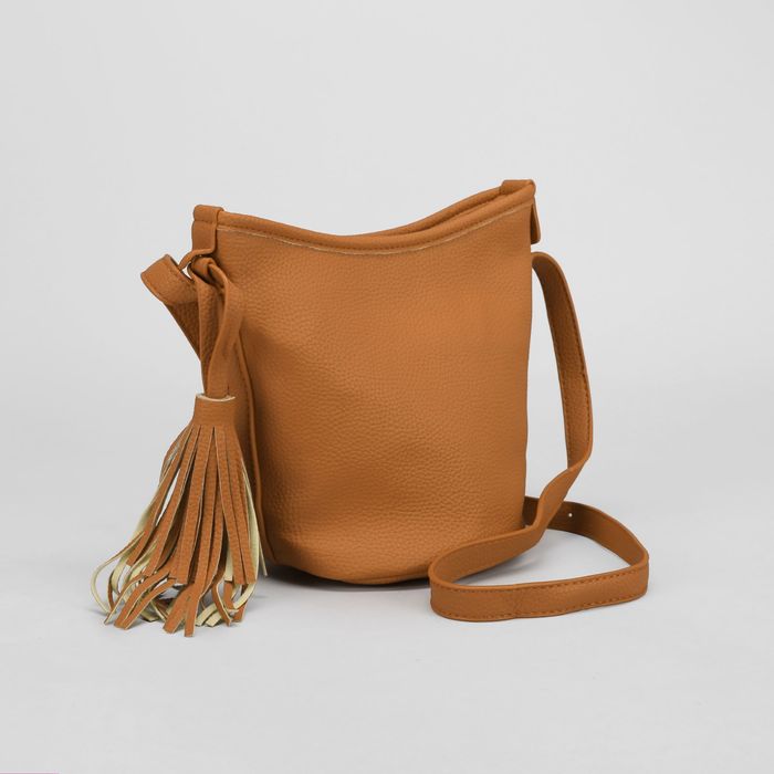 Сумка женская на молнии, 1 отдел, длинный ремень, цвет рыжий