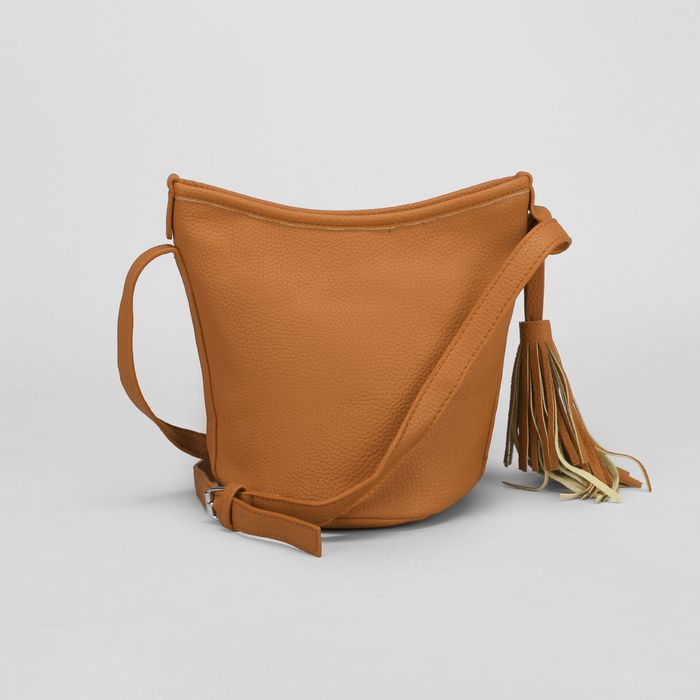 Сумка женская на молнии, 1 отдел, длинный ремень, цвет рыжий