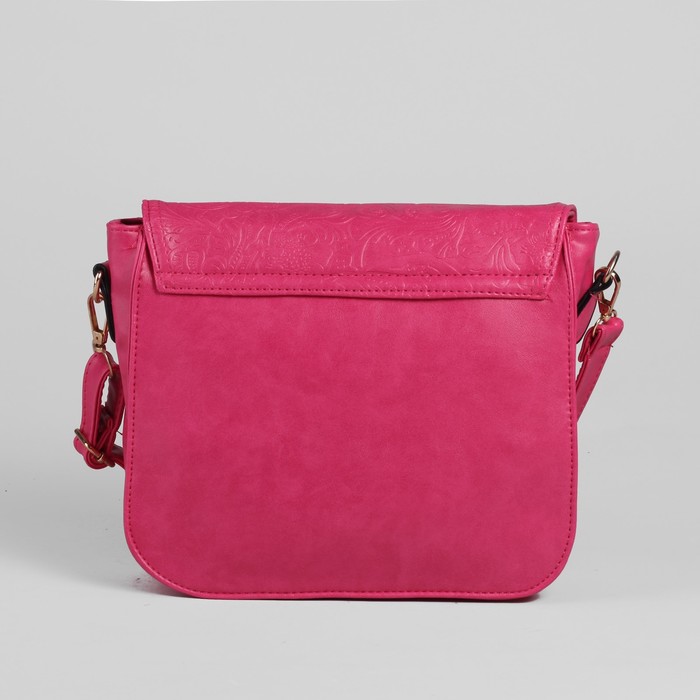 Сумка женская на молнии, 1 отдел, длинный ремень, цвет малиновый