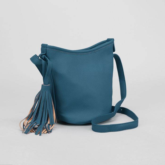 Сумка женская, 1 отдел, длинный ремень, синяя