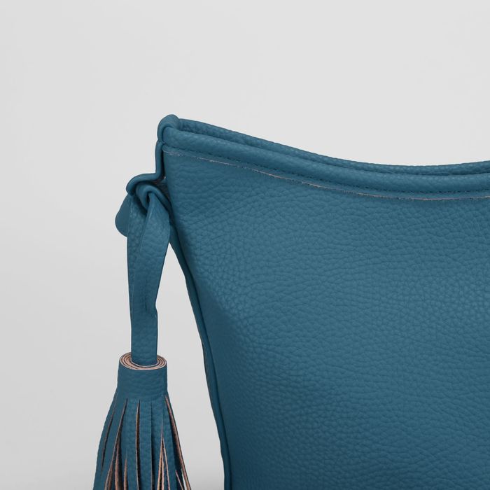 Сумка женская, 1 отдел, длинный ремень, синяя