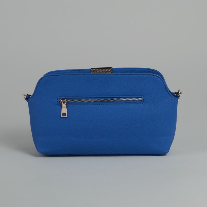 Сумка женская, 1 отдел, длинный и короткий ремень, синий