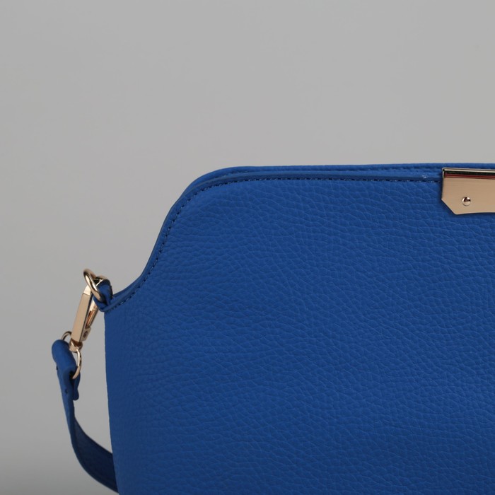 Сумка женская, 1 отдел, длинный и короткий ремень, синий