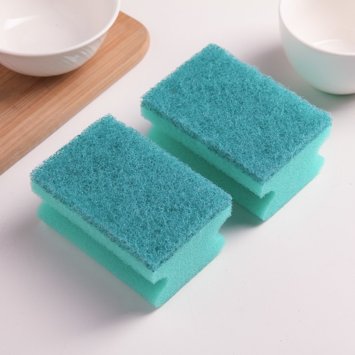 Набор губок бытовых с чистящим слоем в упаковке "Супер", 3 шт