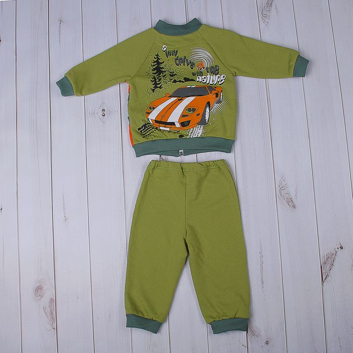 Комплект для мальчика (джемпер+штанишки),. рост 74-80 см (48), цвет хаки+оранж Д 15166/1/9-П