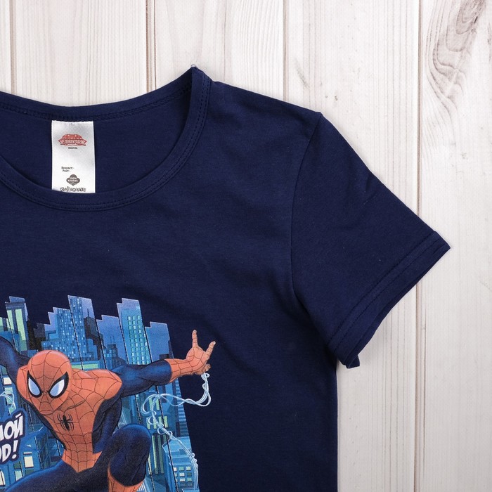 Футболка для мальчиков "Человек Паук: Город", рост 86-92 (28) см, 1-2 года, 100% хлопок