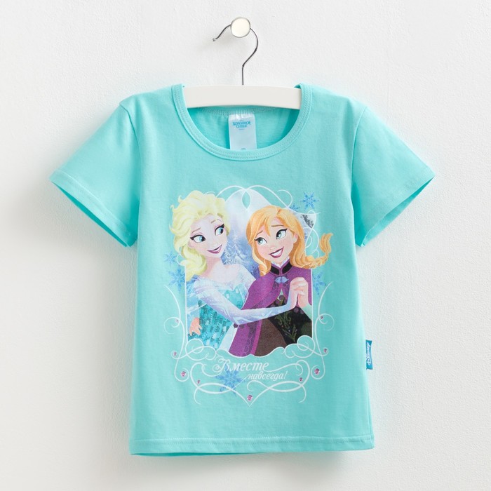Футболка для девочек "Холодное сердце: Сестры", рост 98-104(30) см, 3-4 года, 100% хлопок