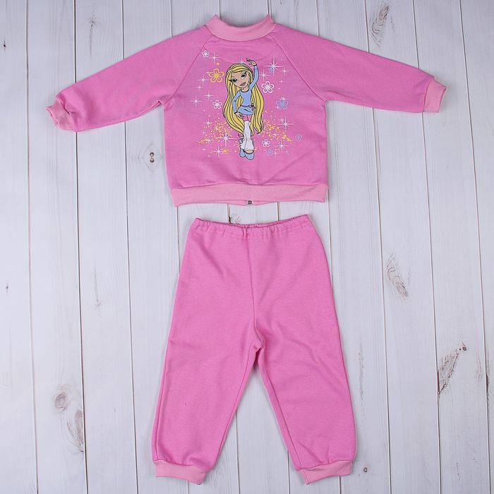 Комплект для девочки (джемпер+штаны), рост 98-104 см (56), цвет розовый/светло-голубой (арт. Д 15166/1/8-П)