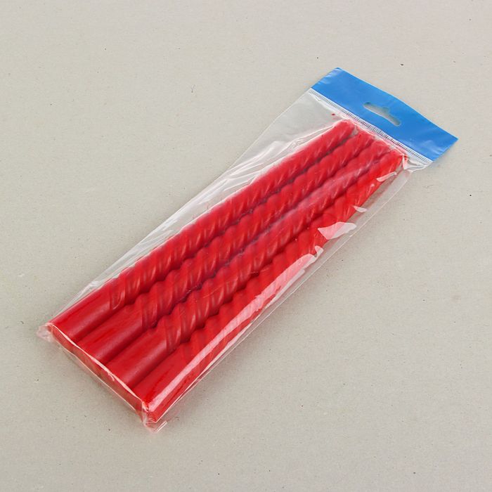 Набор свечей витых, подвес, 4 штуки, красный