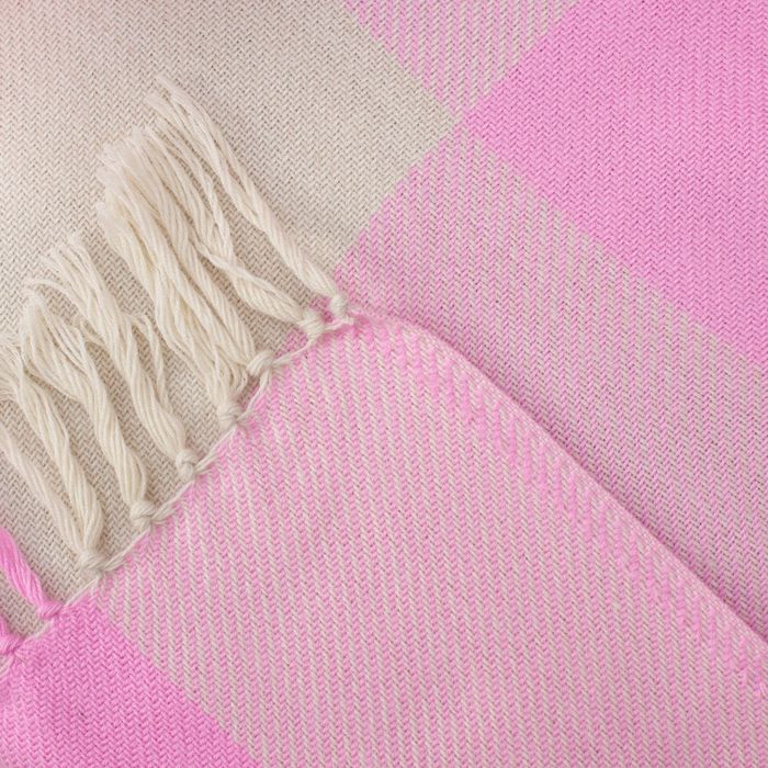 Плед ворсованный, размер 140х200 см, край узелки, 240 гр/м, цвет жемчужный/миндаль