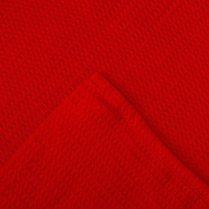 Плед вафельный, размер 170х200 см, 240 гр/м, цвет красный мак