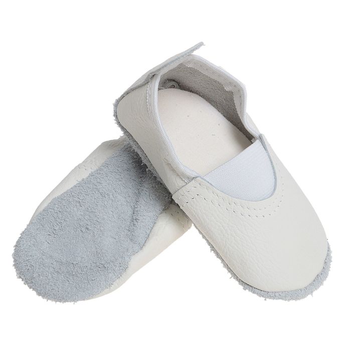 Чешки из натуральной кожи, длина по стельке 13,5 см, цвет белый, МИКС