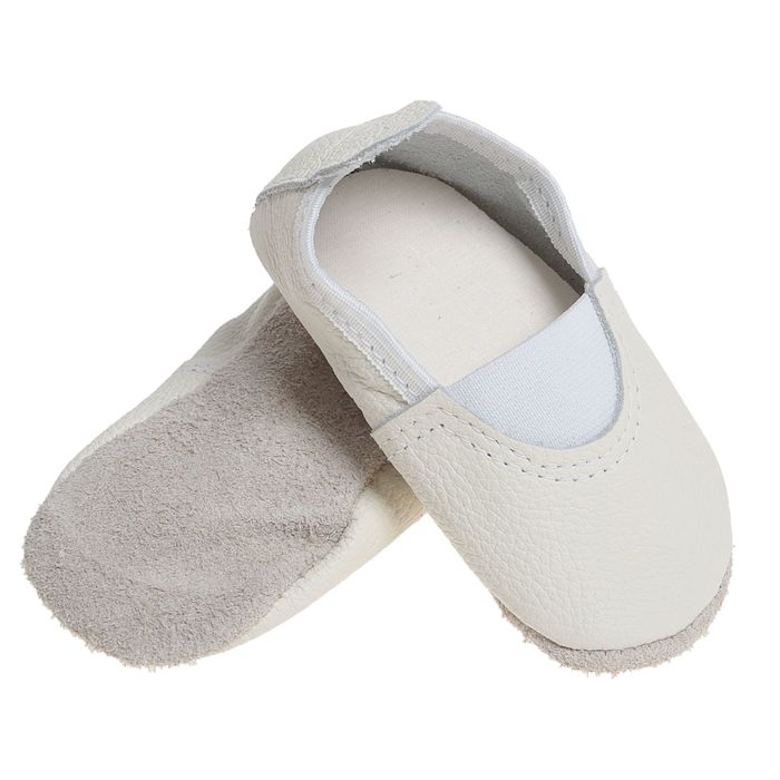 Чешки из натуральной кожи, длина по стельке 13,5 см, цвет белый, МИКС