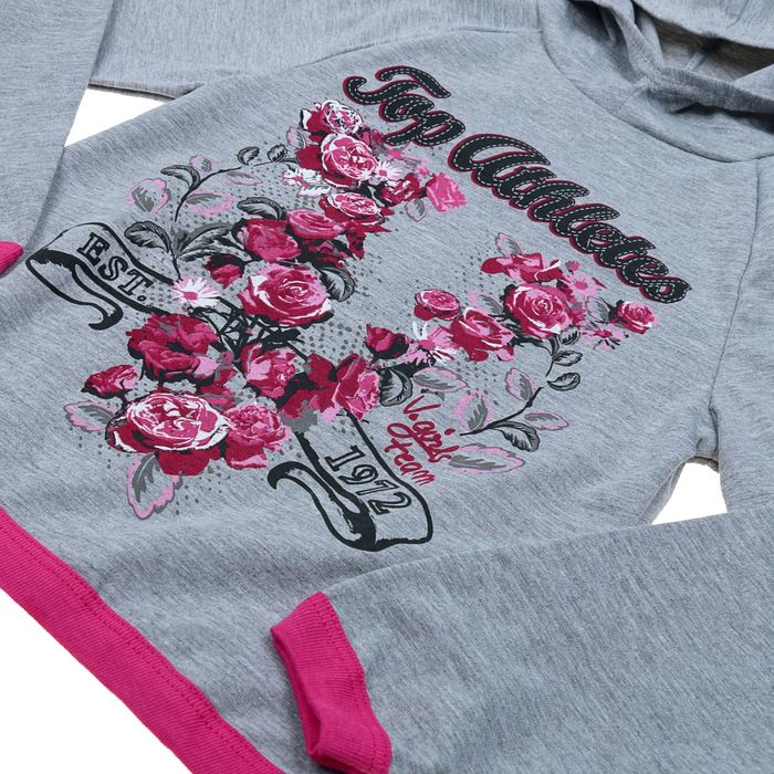 Толстовка для девочки "Романтика", рост 122 см (62), цвет серый ДДД880805