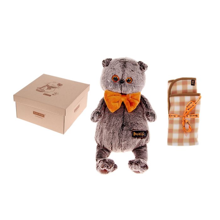 Мягкая игрушка "Басик" с пледом, 25 см