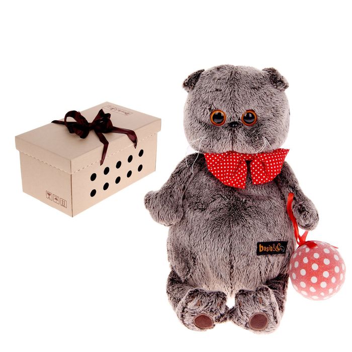 Мягкая игрушка "Басик с ёлочной игрушкой"