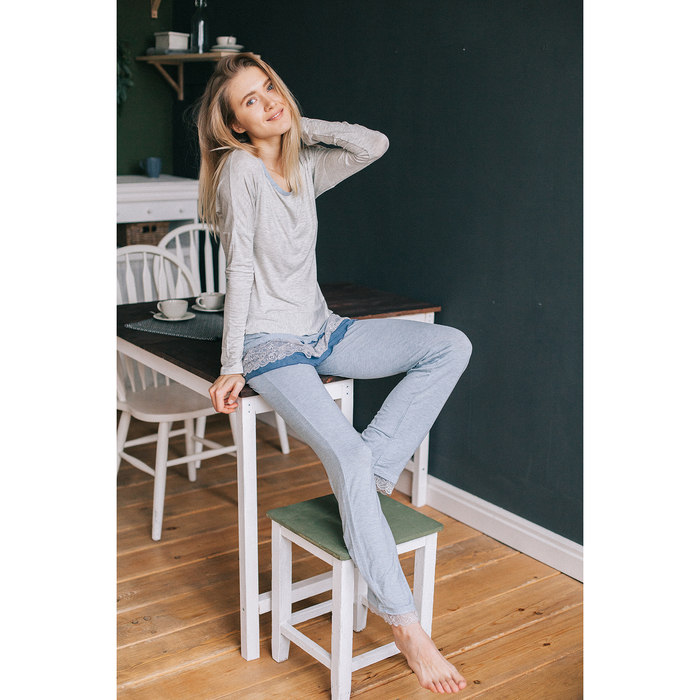 Комплект женский P5 серый меланж, р-р 52 (104-110) вискоза