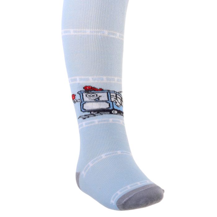 Колготки детские "Трамвай", размер 12, рост 86-92 см, цвет голубой