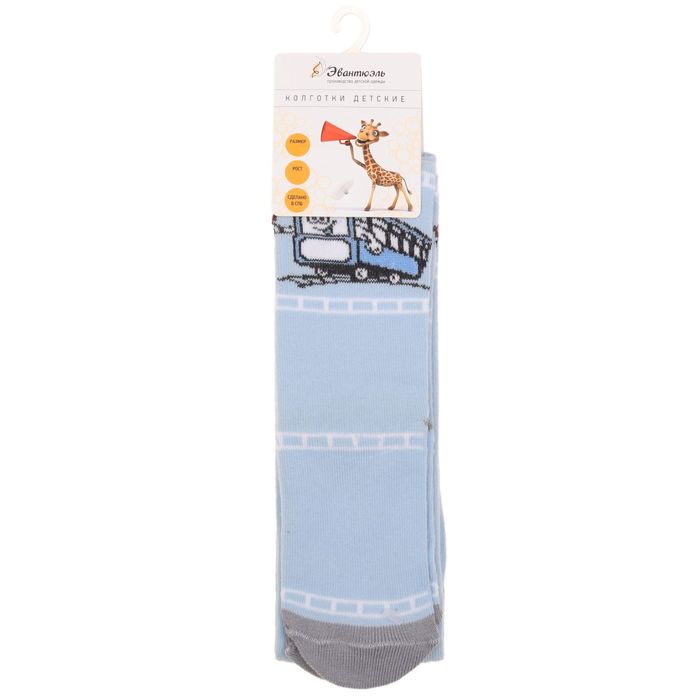 Колготки детские "Трамвай", размер 12, рост 86-92 см, цвет голубой