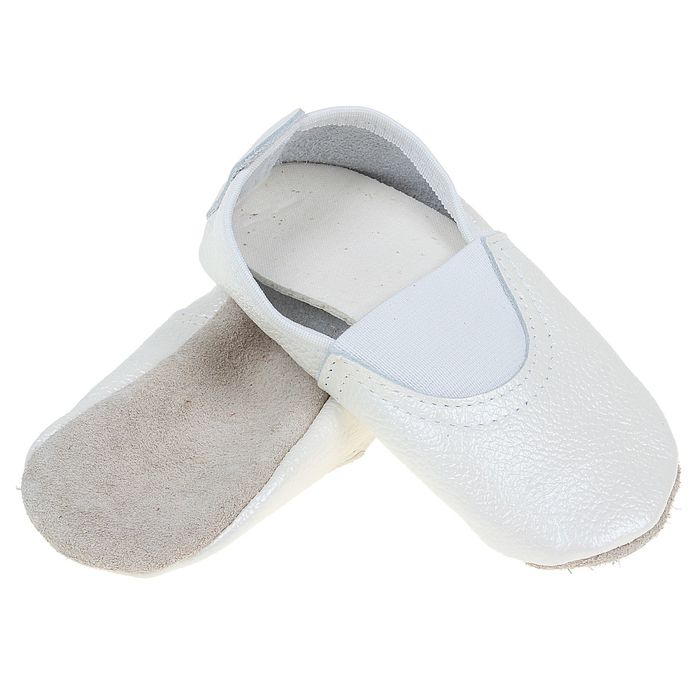 Чешки из натуральной кожи, длина по стельке 12,5 см, цвет белый