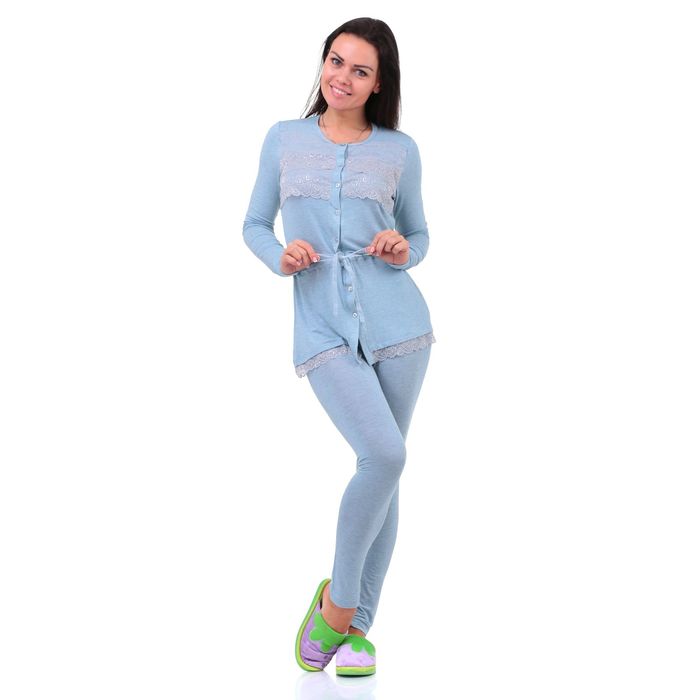 Комплект женский P2 голубой меланж, р-р 52 (104-110) вискоза