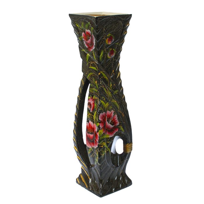 Ваза напольная "Шармэль" кракелюр, чёрная