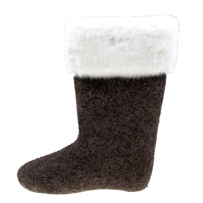 Валенки женские серые "Бомбошки", опушка МИКС, размер 38 (26)