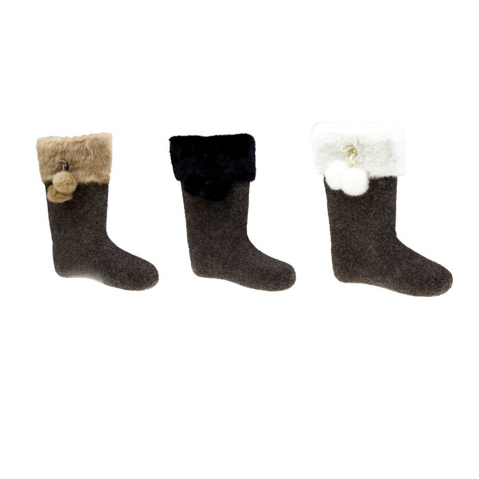 Валенки женские серые "Бомбошки", опушка МИКС, размер 38 (26)