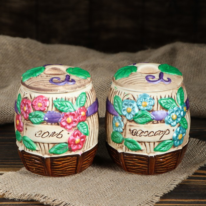 Набор для специй "Бочка" малая 2 предмета 0,35 л