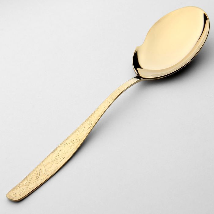 Ложка десертная малая 21,5 см "Уралочка", с полным декоративным покрытием, толщина 2 мм