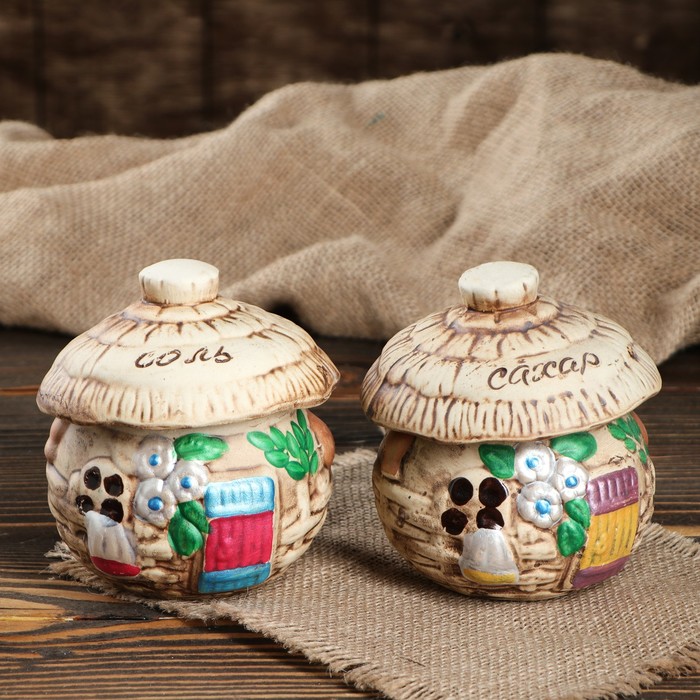 Набор для специй "Домик круглый" малый 2 предмета 0,35 л