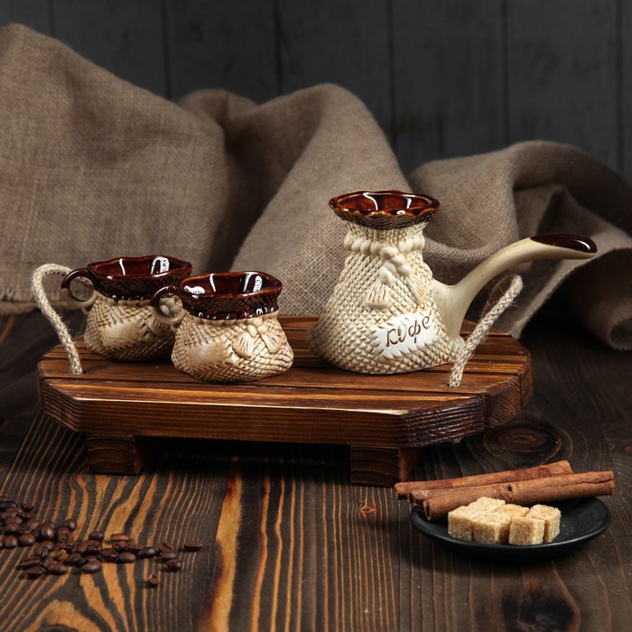 Набор кофейный "Мешок" малый, 3 предмета, 0,2 л/ 0,15 л