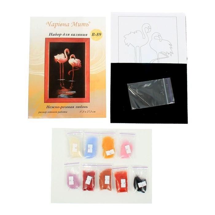 Набор для валяния картины "Нежно-розовая любовь"