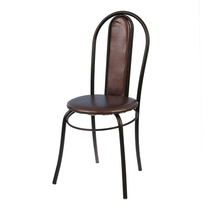 Стул "Венский" с мягкой спинкой, с медным покрытием ножек, цвет коричневый перламутр