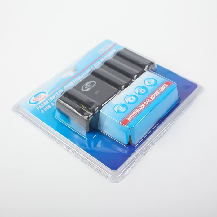 Разветвитель прикуривателя Autovirazh AV-4004 4 выхода + 2 USB.