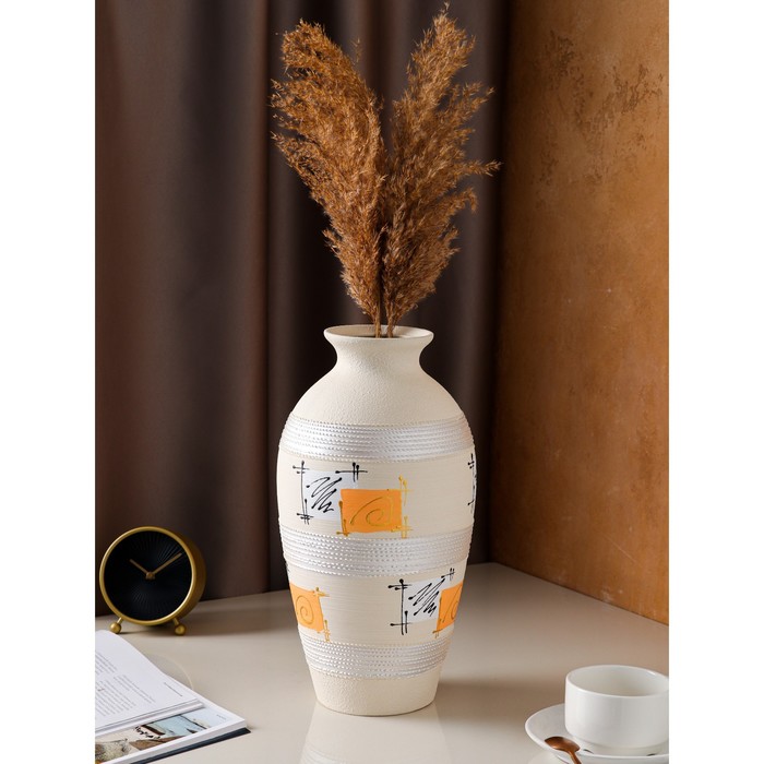 Ваза "Классика" абстракция, шамот, микс