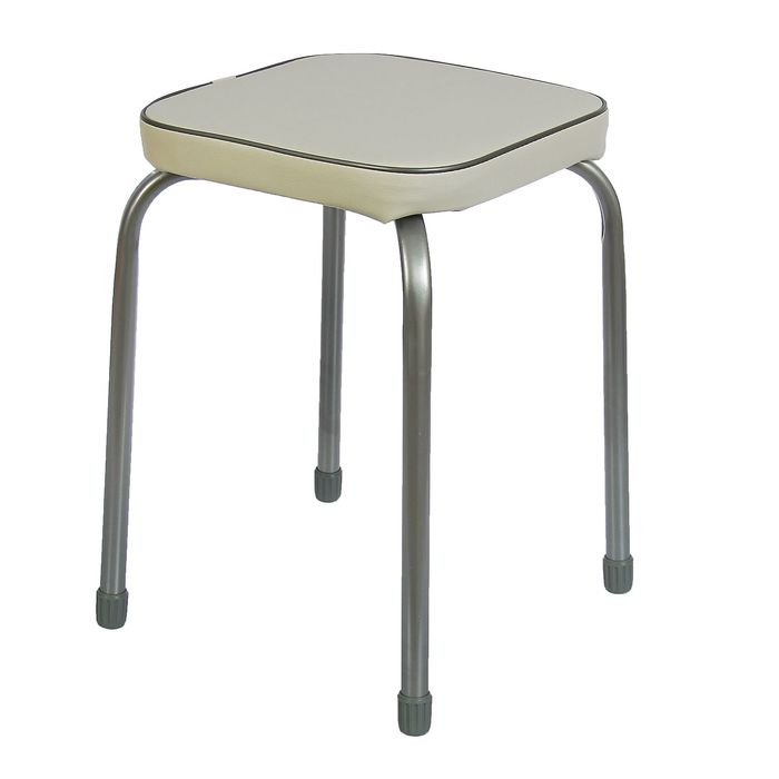 Табурет квадратный "Фаворит 3", цвет светло-серый