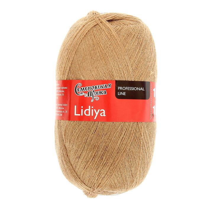 Пряжа Lidiya (ЛидияПШ) 50% шерсть, 50% акрил 1613м/100гр (52038 бежев.мел)