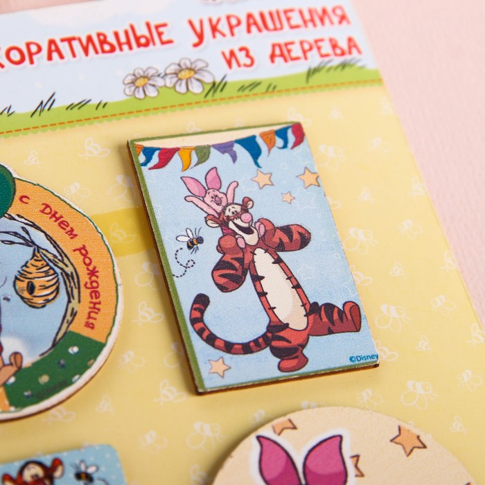 Набор декоративных элементов (4 шт) "Замечательный день", Медвежонок Винни