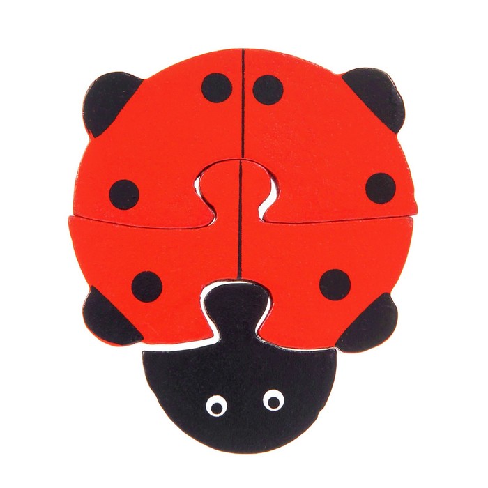 Пазл фигурный "Божья коровка", 3 элемента