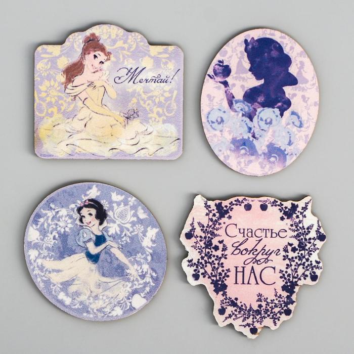 Набор декоративных элементов (4 шт) "Счастье вокруг нас", Принцессы