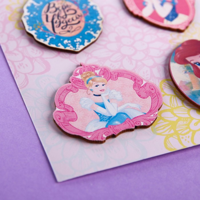 Набор декоративных элементов (4 шт) "Верь в чудеса", Принцессы