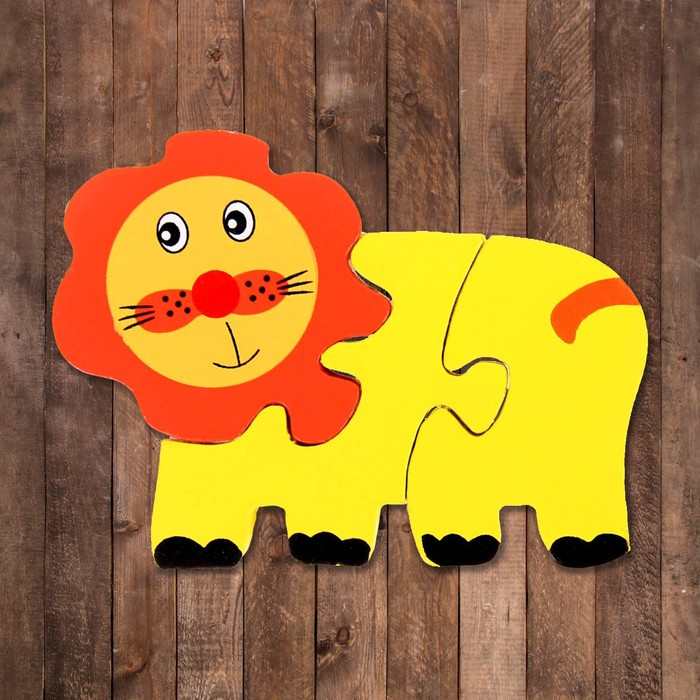 Пазл фигурный "Лев", 3 элемента
