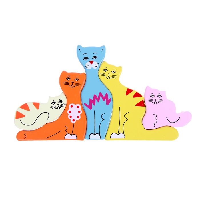 Пазл функциональный из массива дерева "Котята", 5 элементов