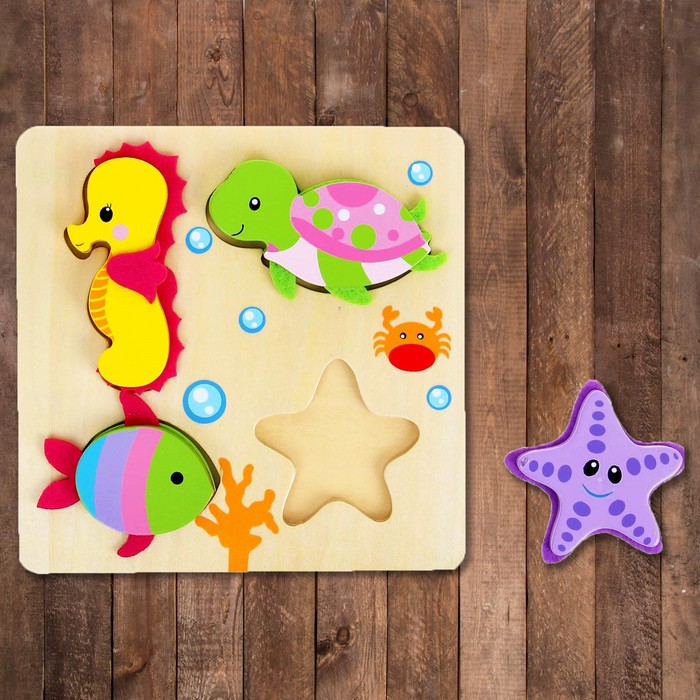 Рамка-вкладыш "Морские глубины" с фетровым декором, 4 элемента