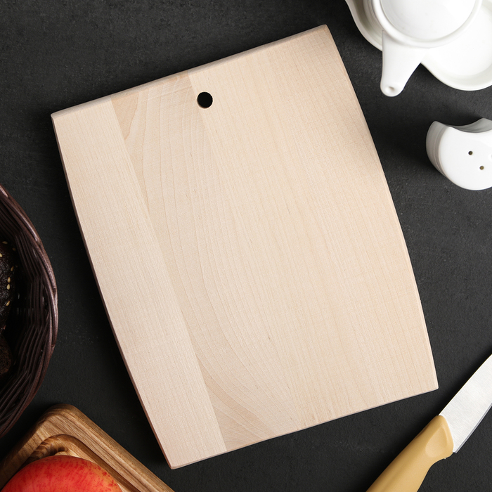 Доска разделочная березовая 23х18 см "Бочонок"