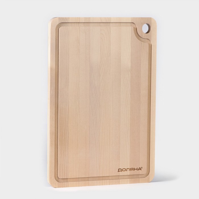фото Доска разделочная с канавкой, 33×22×1,5 см, берёза доляна